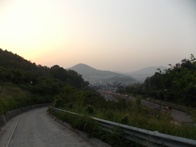 Photo from auxiliary road right next to Hanjae Tunnel. Sun beginning to set...