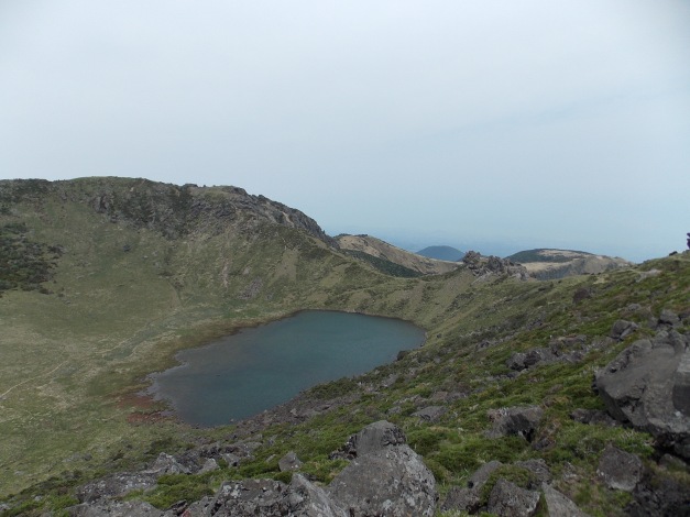 Baeknokdam Crater is the main attraction once you hit the summit.