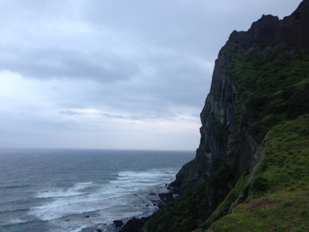 Seongsan has pretty dramatic cliffs
