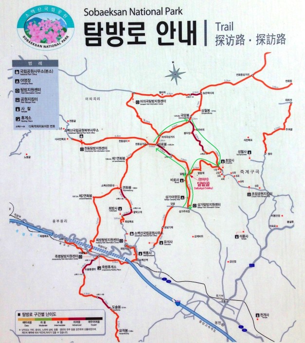 Sobaeksan National Park Trail Map